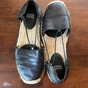Eileen Fisher espadrilles black size 8.5